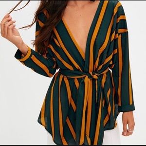 Striped wrap tunic